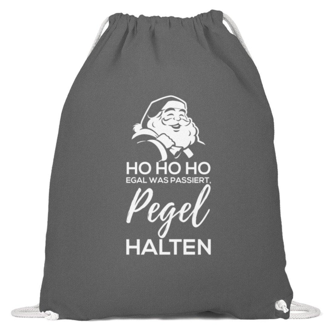 Santa Pegel halten - Words on Shirt  - Baumwoll Gymsac - Words on Shirts Sag es mit dem Mittelfinger Shirts Hoodies Sweatshirt Taschen Gymsack Spruch Sprüche Statement