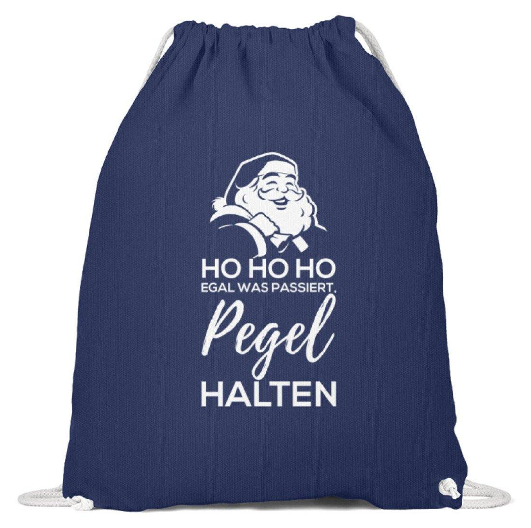 Santa Pegel halten - Words on Shirt  - Baumwoll Gymsac - Words on Shirts Sag es mit dem Mittelfinger Shirts Hoodies Sweatshirt Taschen Gymsack Spruch Sprüche Statement