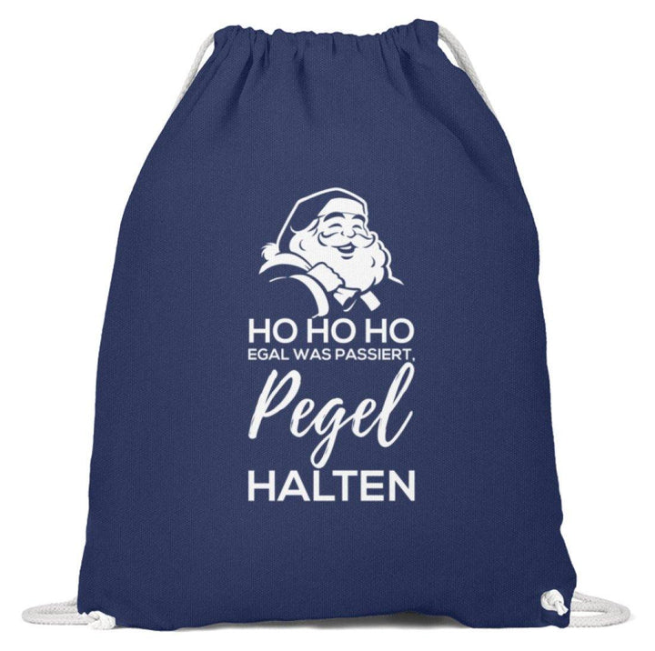 Santa Pegel halten - Words on Shirt  - Baumwoll Gymsac - Words on Shirts Sag es mit dem Mittelfinger Shirts Hoodies Sweatshirt Taschen Gymsack Spruch Sprüche Statement