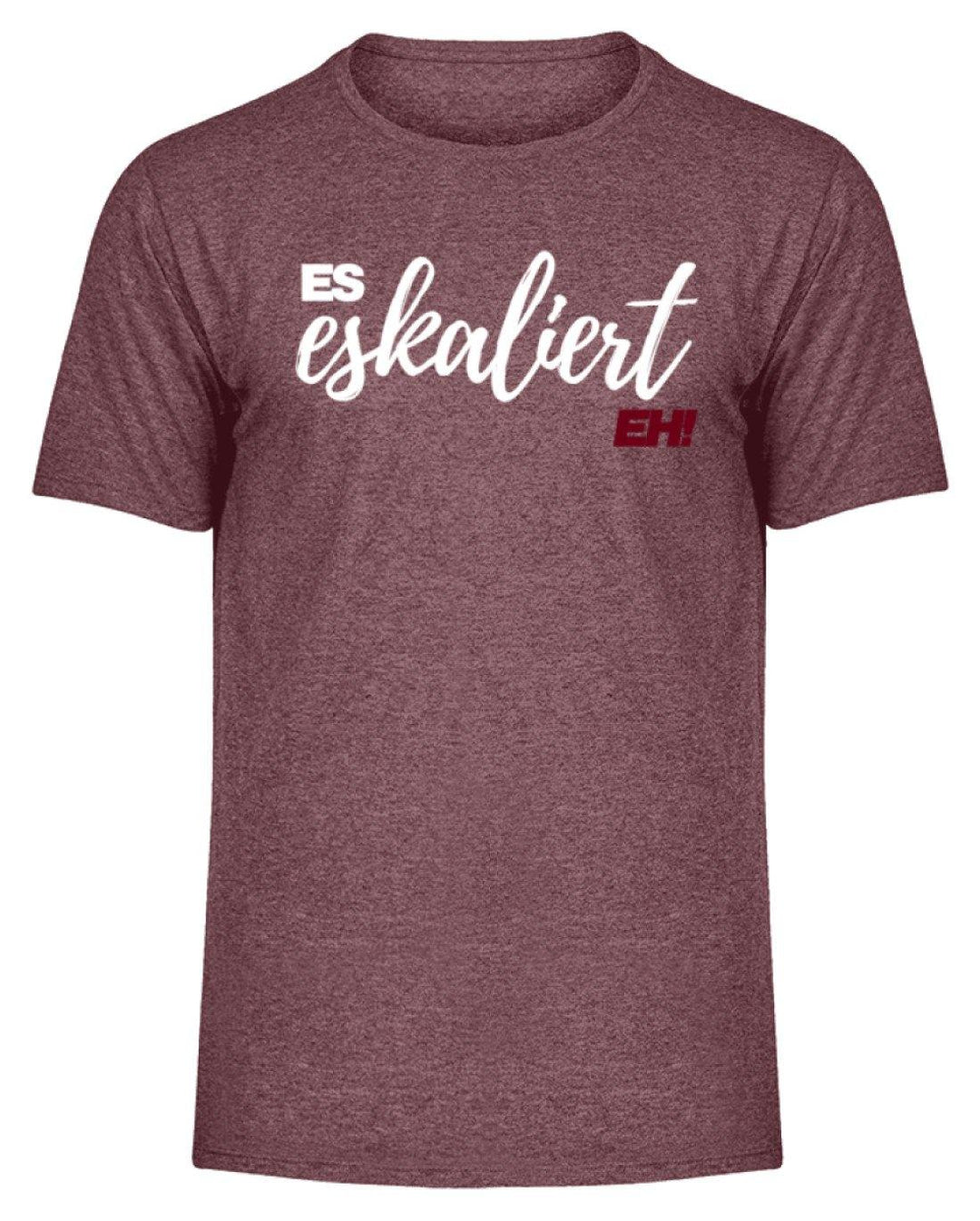 Es Eskaliert Eh - Words on Shirts (1)  - Herren Melange Shirt - Words on Shirts Sag es mit dem Mittelfinger Shirts Hoodies Sweatshirt Taschen Gymsack Spruch Sprüche Statement