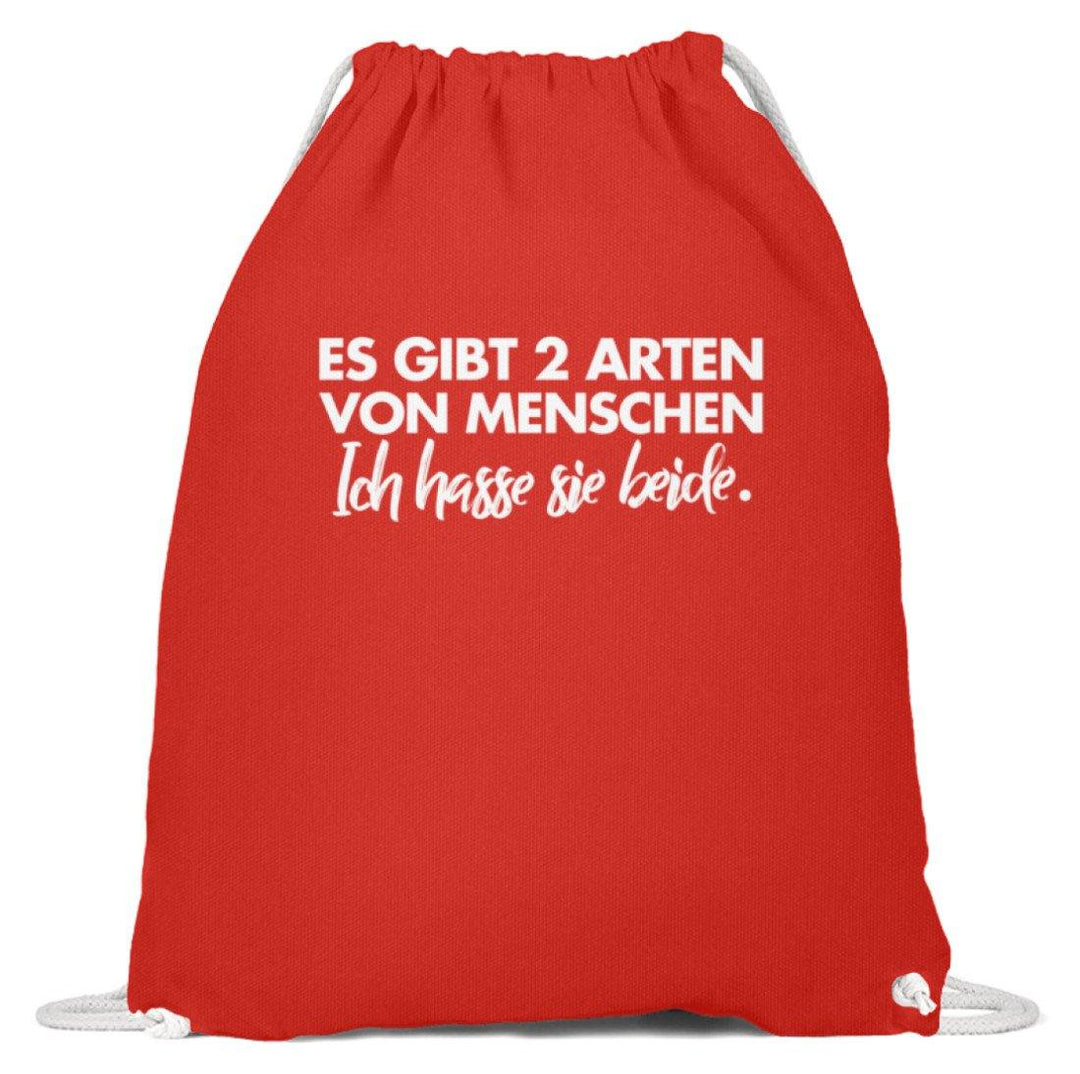 2 Arten von Menschen - Words on Shirts  - Baumwoll Gymsac - Words on Shirts Sag es mit dem Mittelfinger Shirts Hoodies Sweatshirt Taschen Gymsack Spruch Sprüche Statement