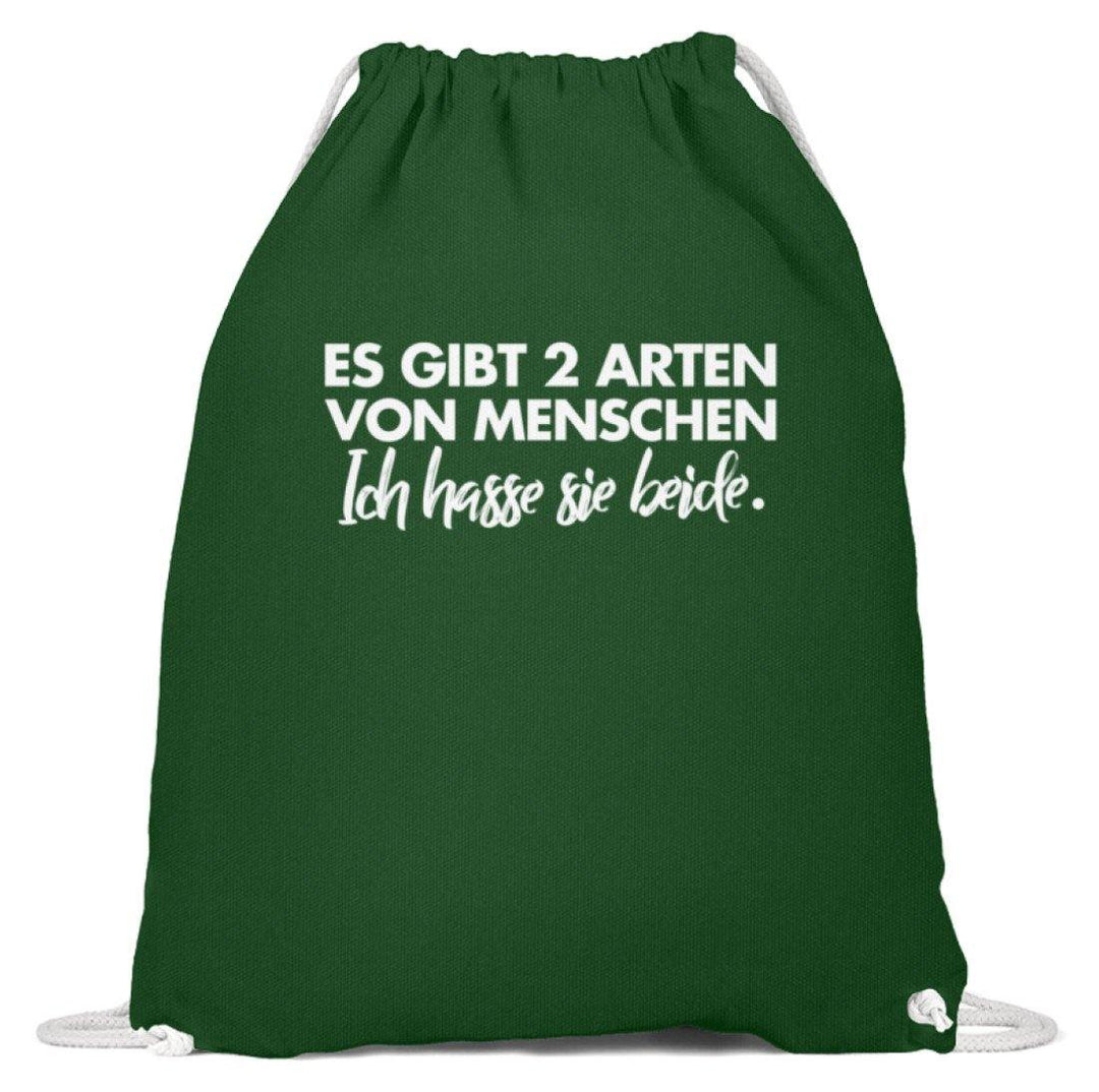 2 Arten von Menschen - Words on Shirts  - Baumwoll Gymsac - Words on Shirts Sag es mit dem Mittelfinger Shirts Hoodies Sweatshirt Taschen Gymsack Spruch Sprüche Statement
