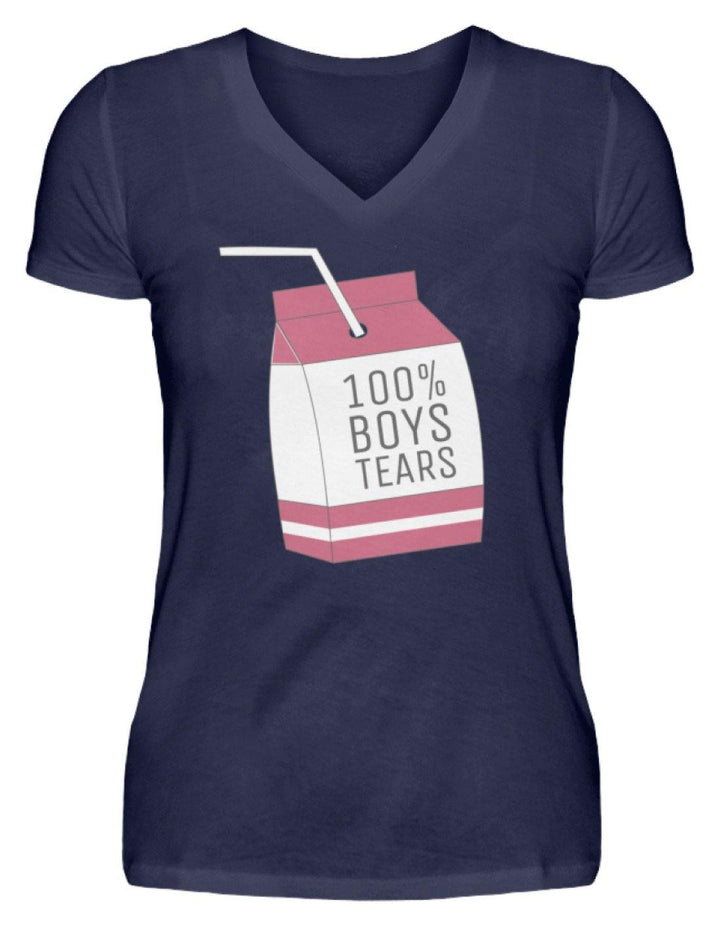 100% Boys Tears  - V-Neck Damenshirt - Words on Shirts