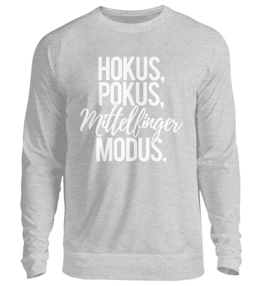 Hokus Pokus Mittelfinger Modus  - Unisex Pullover - Words on Shirts Sag es mit dem Mittelfinger Shirts Hoodies Sweatshirt Taschen Gymsack Spruch Sprüche Statement