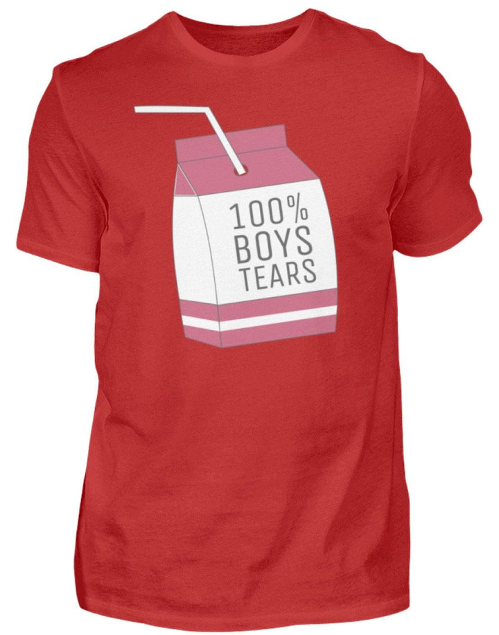 100% Boys Tears  - Herren Shirt - Words on Shirts Sag es mit dem Mittelfinger Shirts Hoodies Sweatshirt Taschen Gymsack Spruch Sprüche Statement