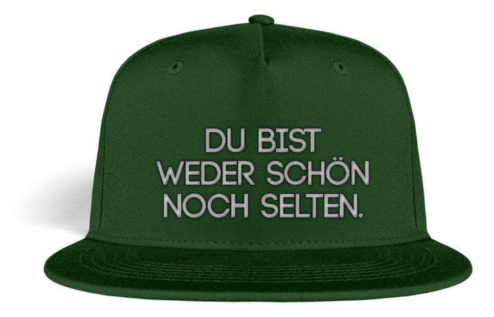 Weder schön noch selten - Snapback  - Kappe - Words on Shirts Sag es mit dem Mittelfinger Shirts Hoodies Sweatshirt Taschen Gymsack Spruch Sprüche Statement