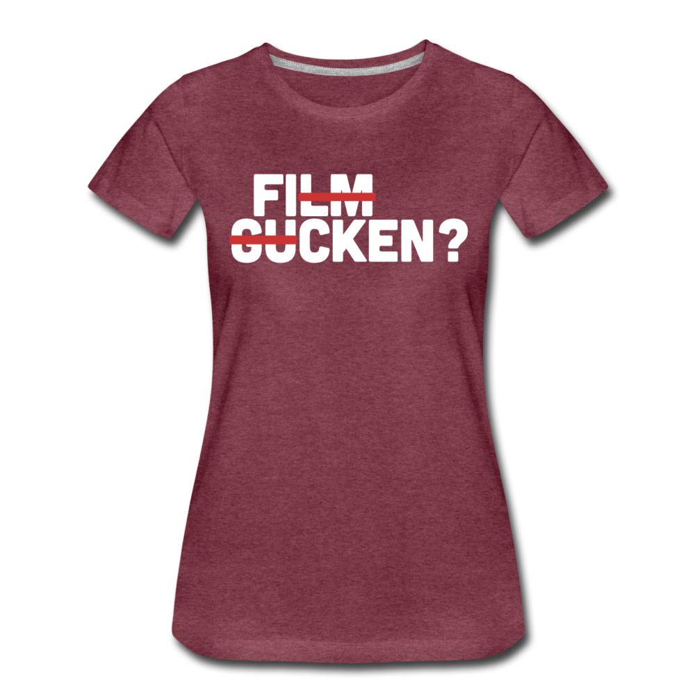 Frauen Premium T-Shirt - Bordeauxrot meliert