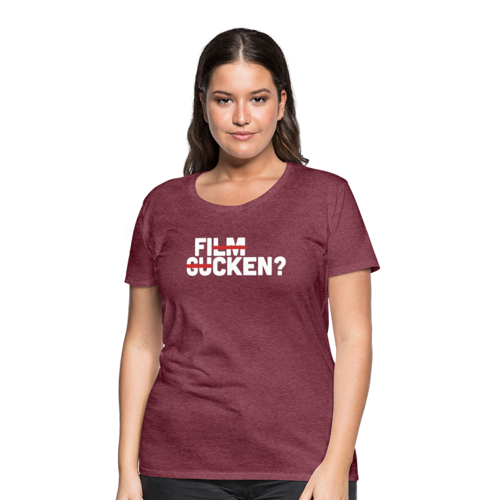 Frauen Premium T-Shirt - Bordeauxrot meliert
