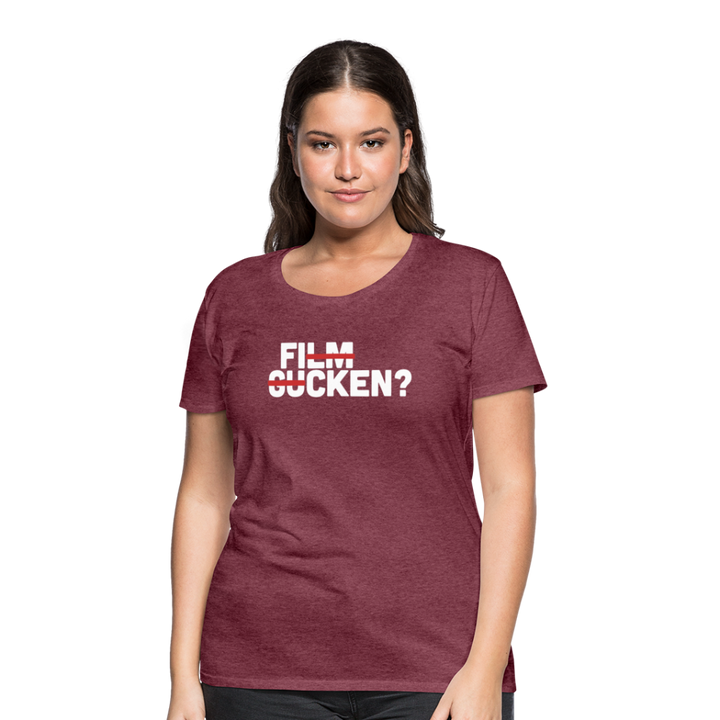 Frauen Premium T-Shirt - Bordeauxrot meliert
