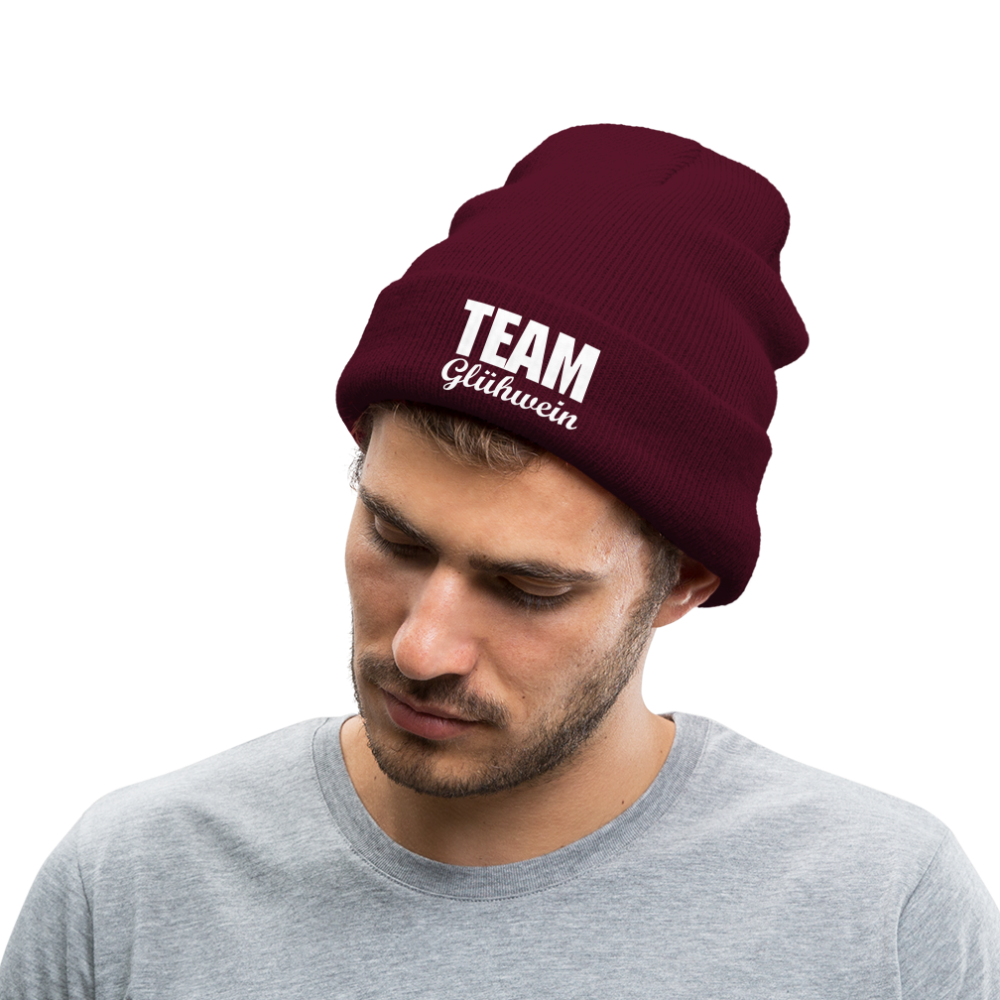 Team Glühwein - Beanie - Mütze - Wintermütze - Burgunderrot