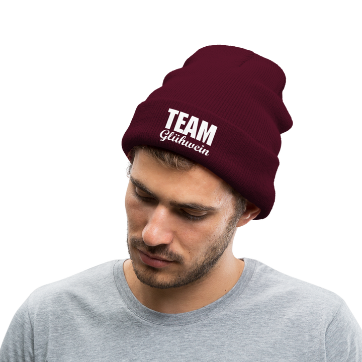 Team Glühwein - Beanie - Mütze - Wintermütze - Burgunderrot