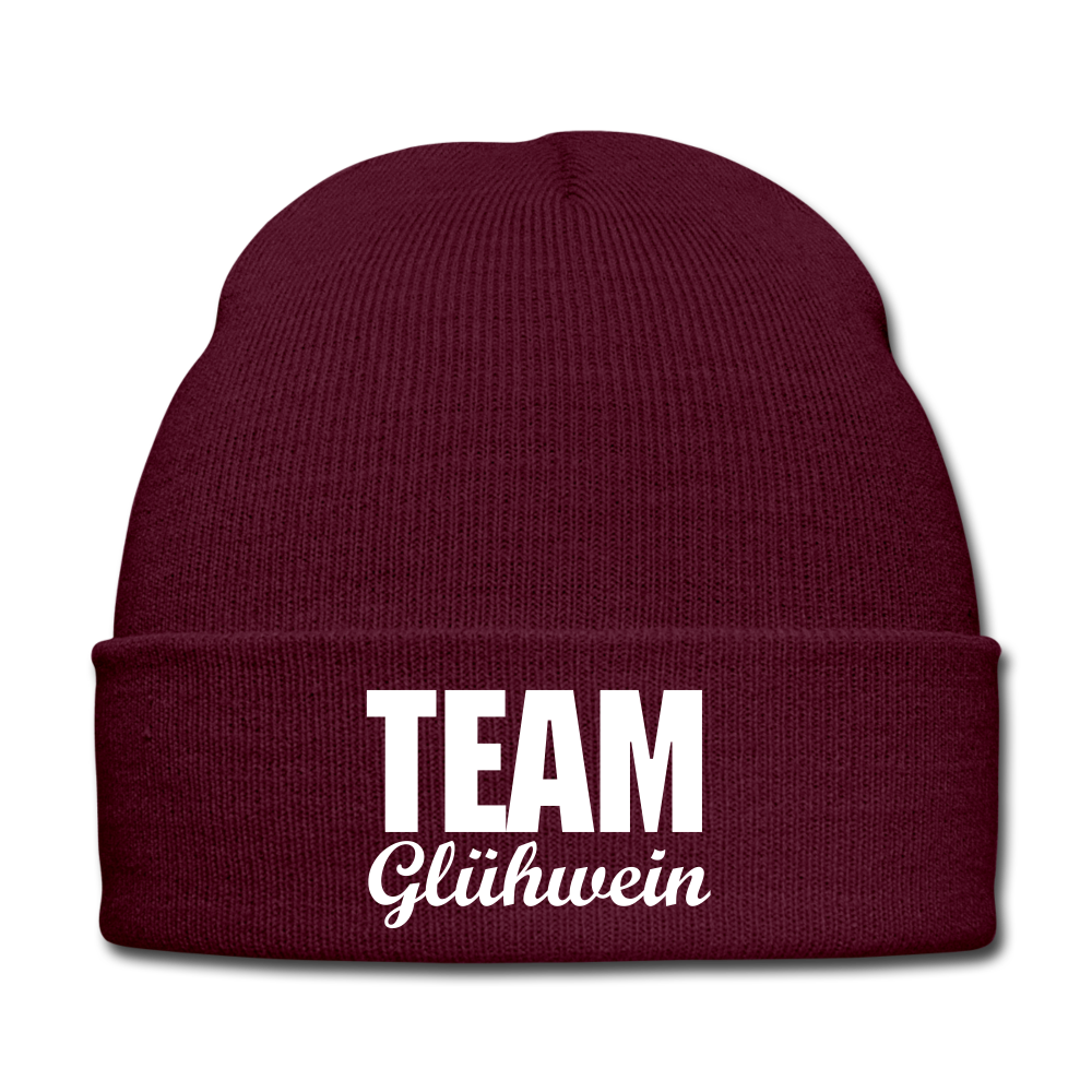 Team Glühwein - Beanie - Mütze - Wintermütze - Burgunderrot