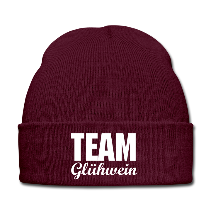 Team Glühwein - Beanie - Mütze - Wintermütze - Burgunderrot