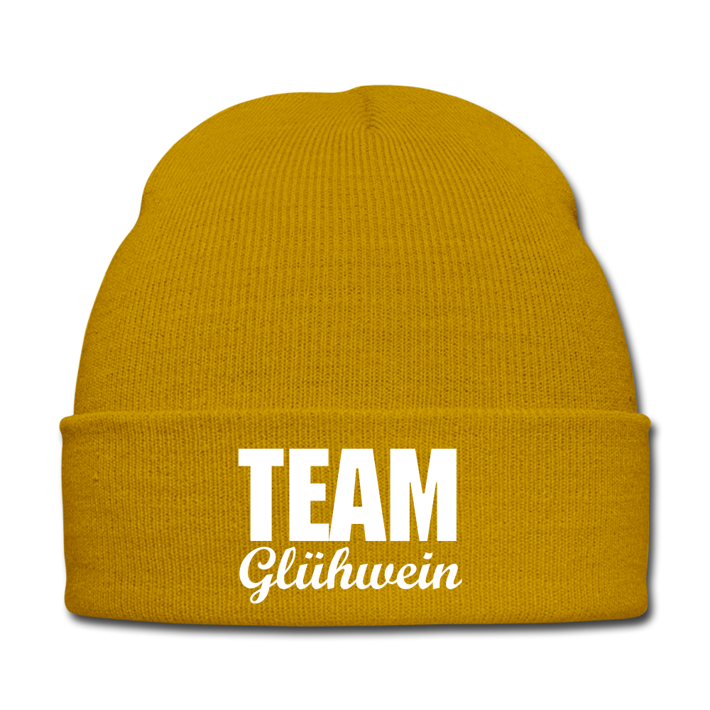 Team Glühwein - Beanie - Mütze - Wintermütze - Senfgelb