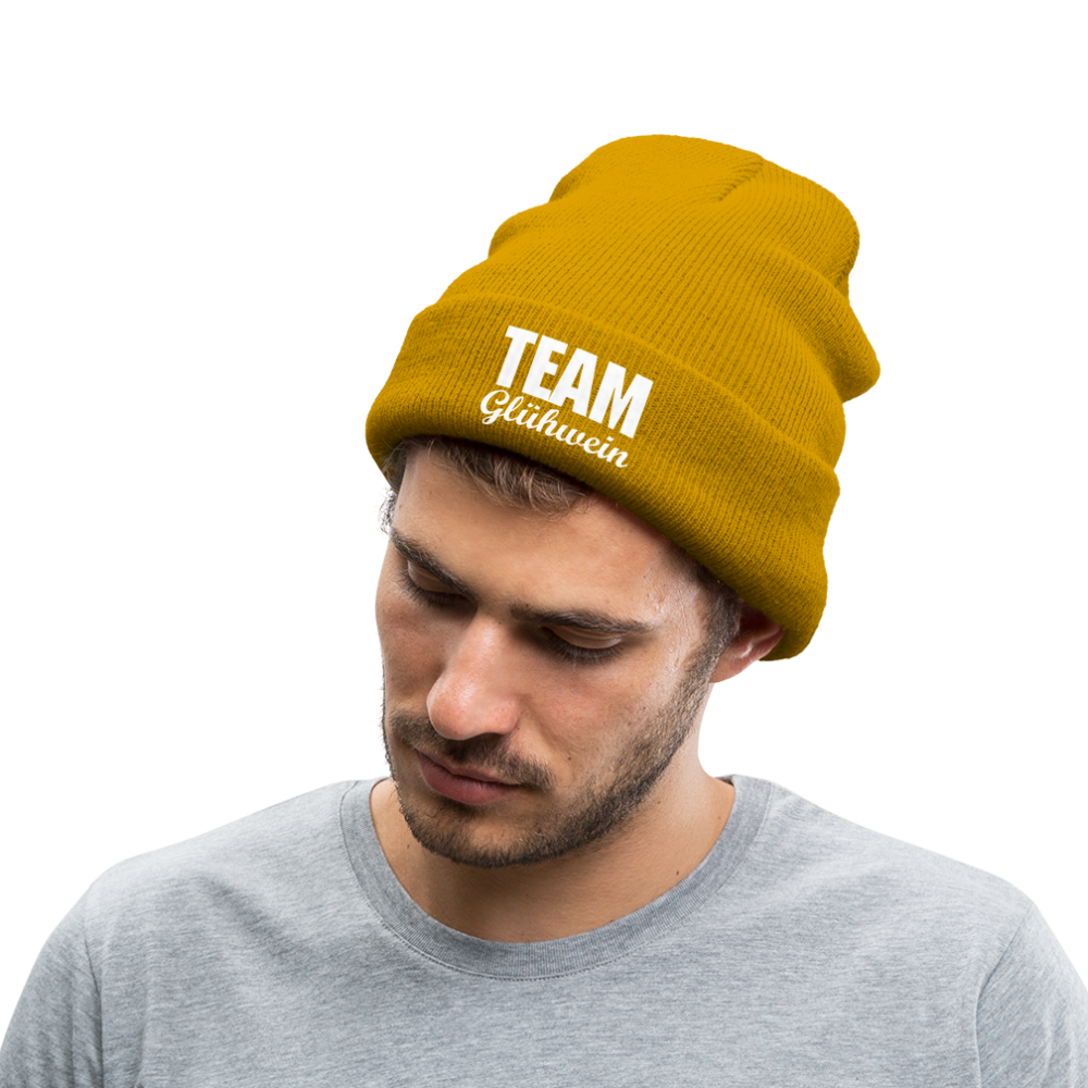 Team Glühwein - Beanie - Mütze - Wintermütze - Senfgelb