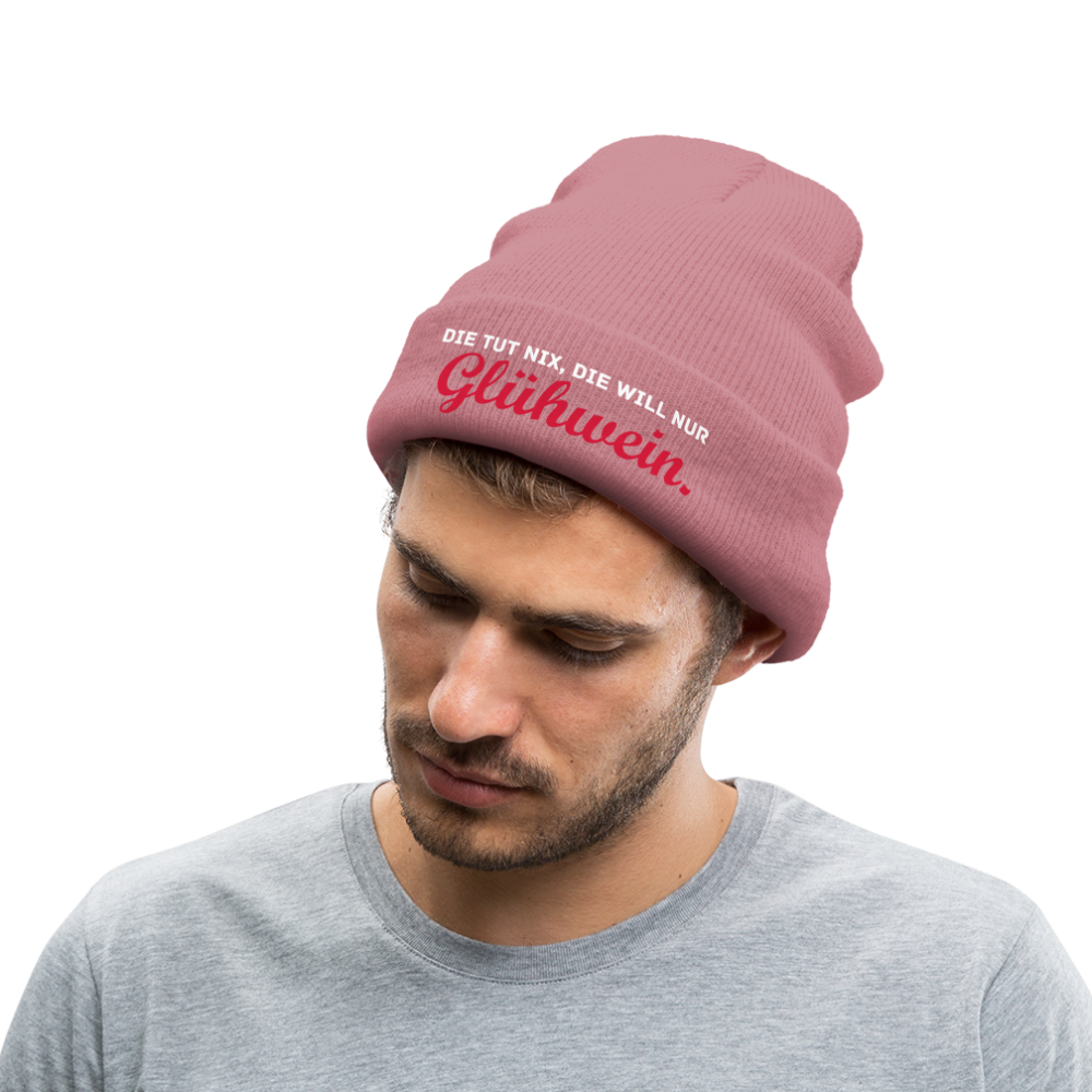 Die tut nix, die will nur Glühwein. - Beanie - Mütze - Wintermütze - Rosa