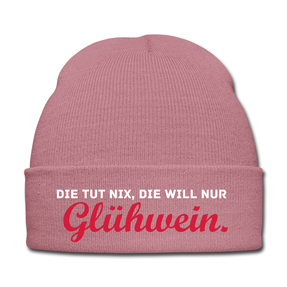 Die tut nix, die will nur Glühwein. - Beanie - Mütze - Wintermütze - Rosa