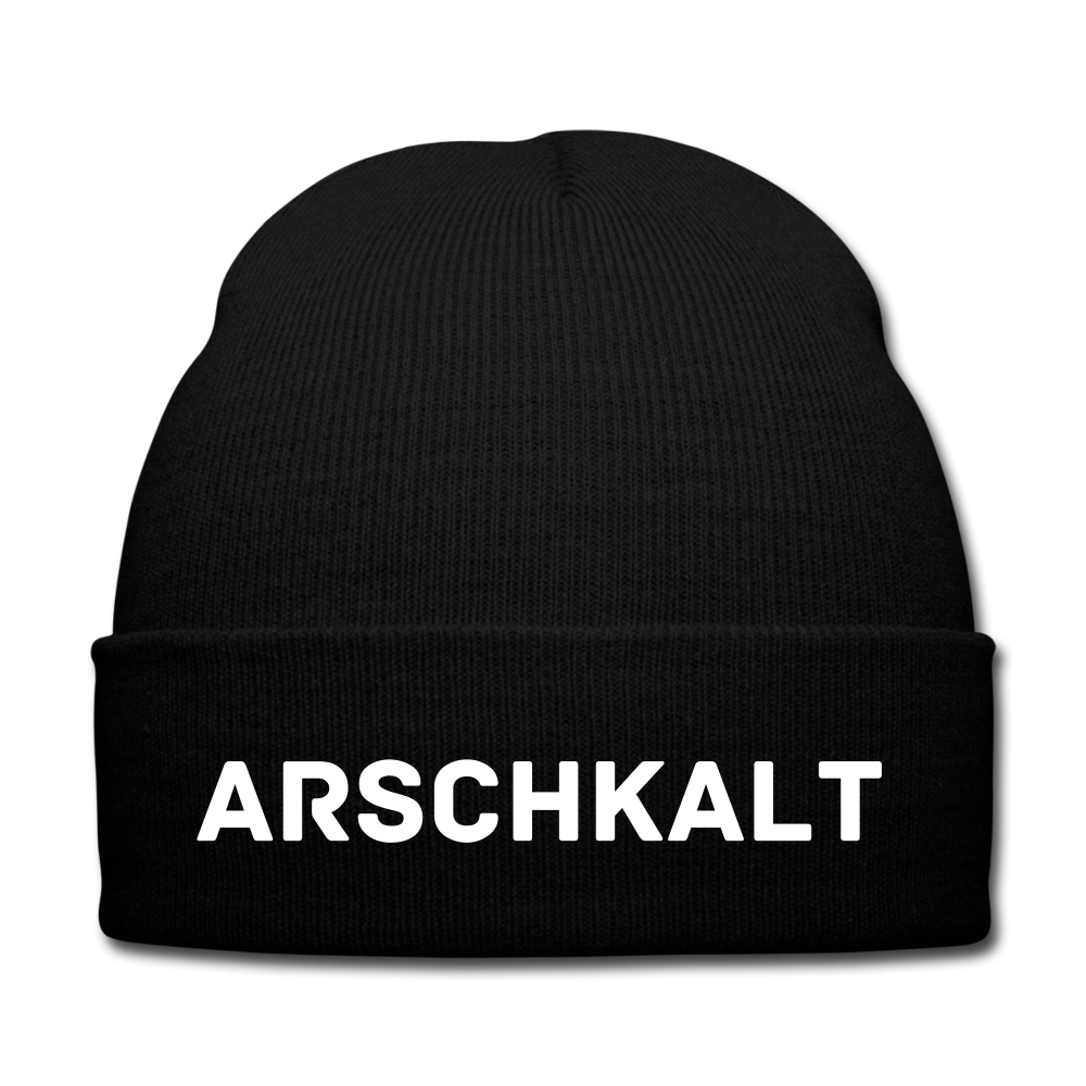 ARSCHKALT - BEANIE - MÜTZE - WINTERMÜTZE - Schwarz