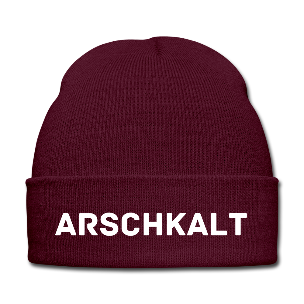 ARSCHKALT - BEANIE - MÜTZE - WINTERMÜTZE - Burgunderrot