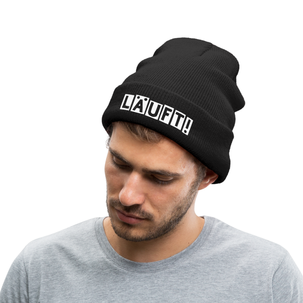 Läuft! - Beanie - Mütze - Wintermütze - Schwarz