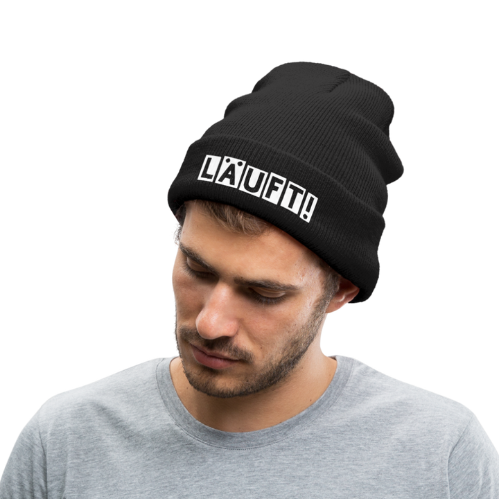 Läuft! - Beanie - Mütze - Wintermütze - Schwarz