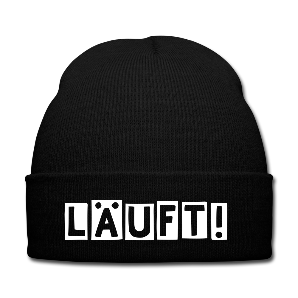 Läuft! - Beanie - Mütze - Wintermütze - Schwarz
