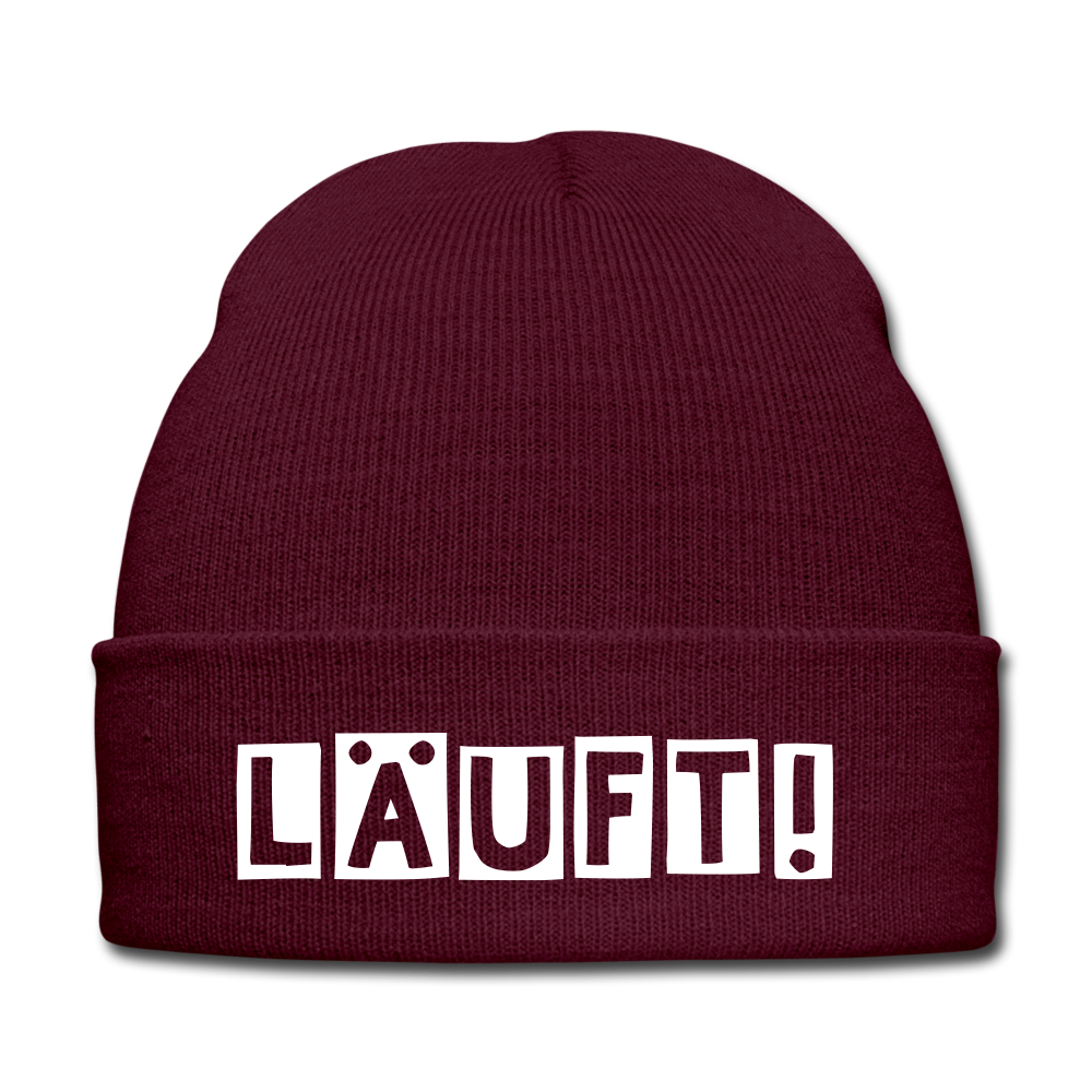 Läuft! - Beanie - Mütze - Wintermütze - Burgunderrot