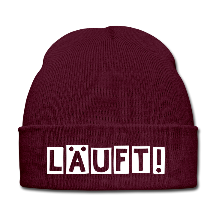 Läuft! - Beanie - Mütze - Wintermütze - Burgunderrot