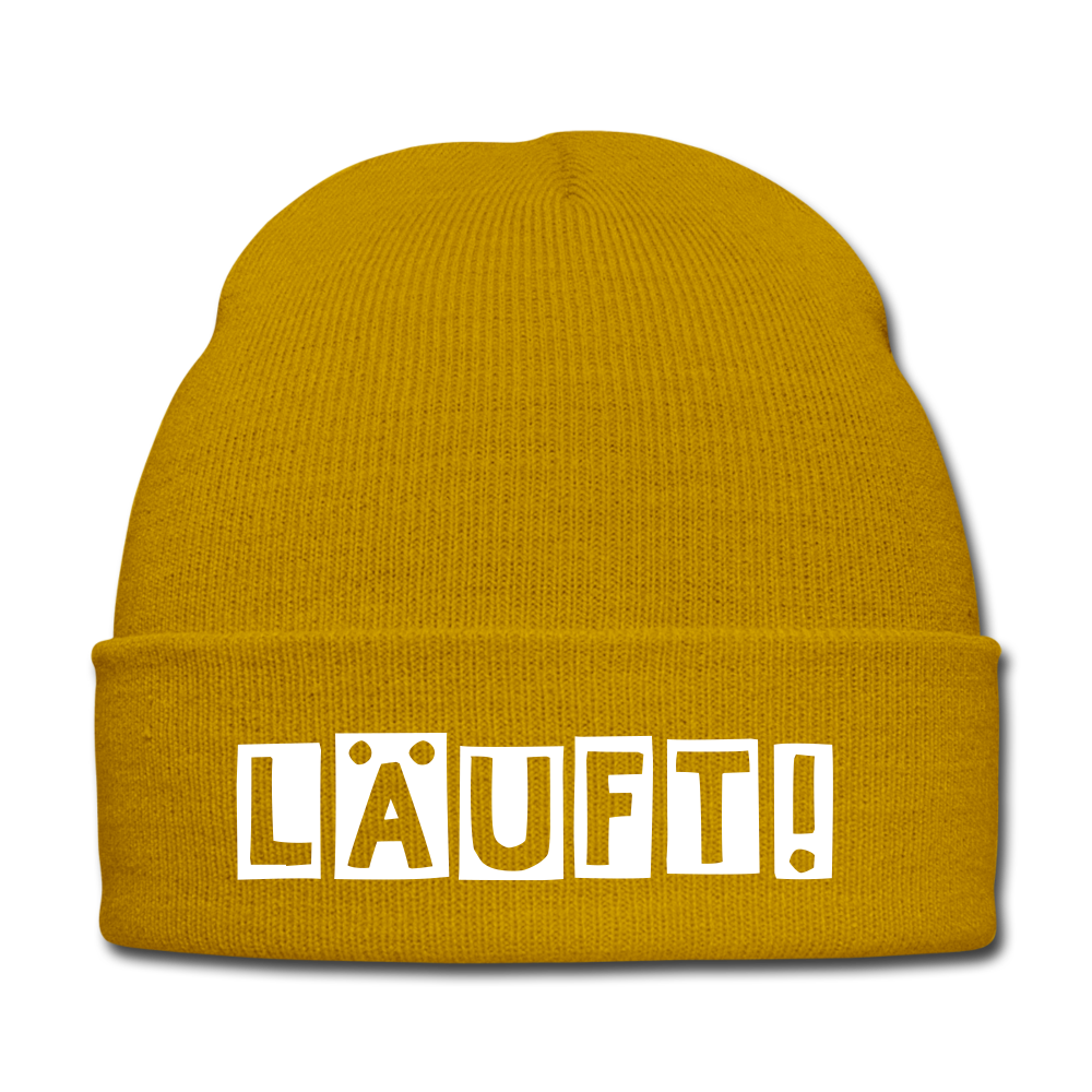 Läuft! - Beanie - Mütze - Wintermütze - Senfgelb