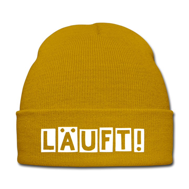 Läuft! - Beanie - Mütze - Wintermütze - Senfgelb