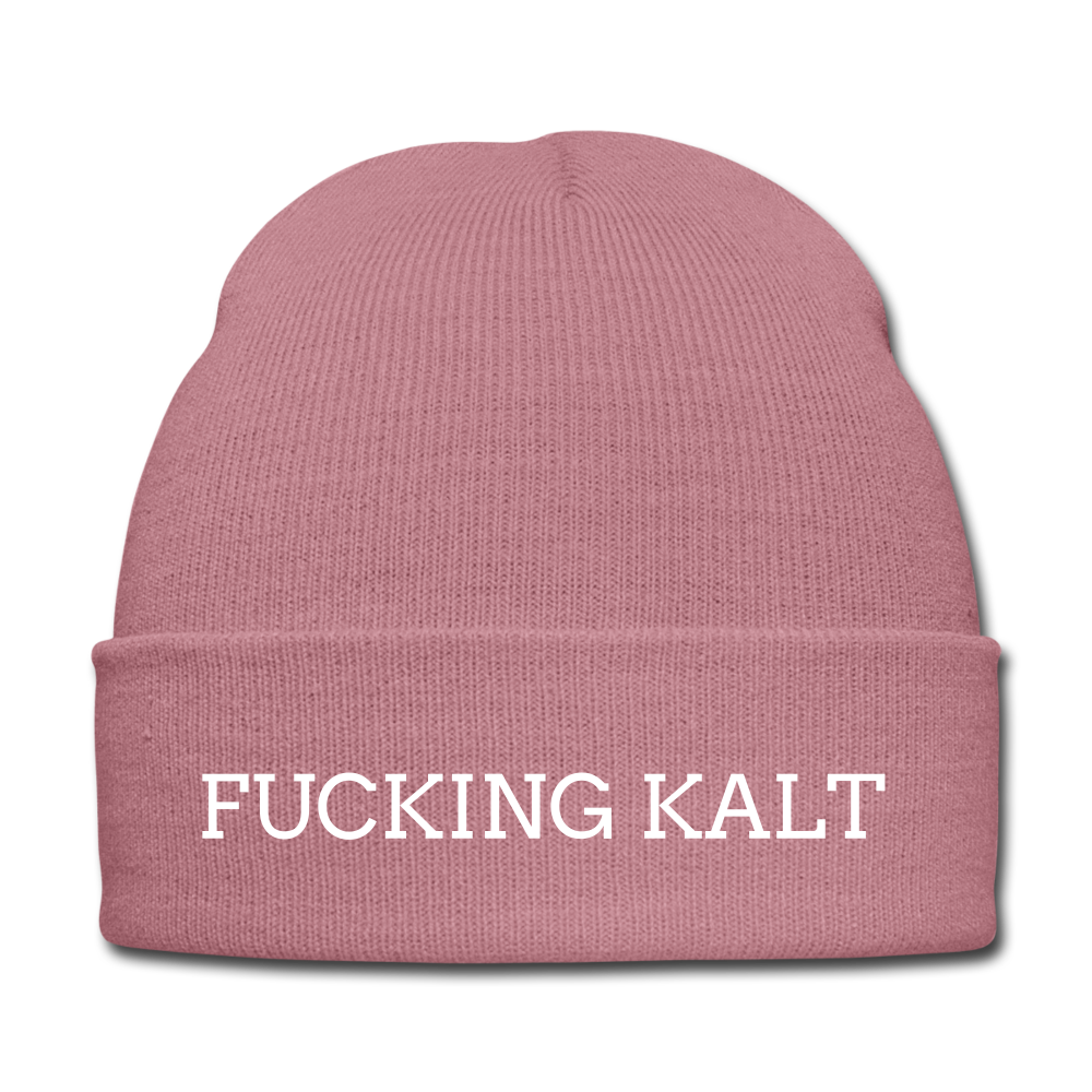 Fucking kalt - Beanie - Mütze - Wintermütze - Rosa