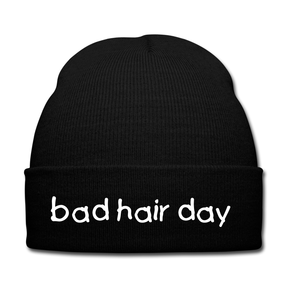 BAD HAIR DAY - BEANIE - MÜTZE - WINTERMÜTZE - Schwarz