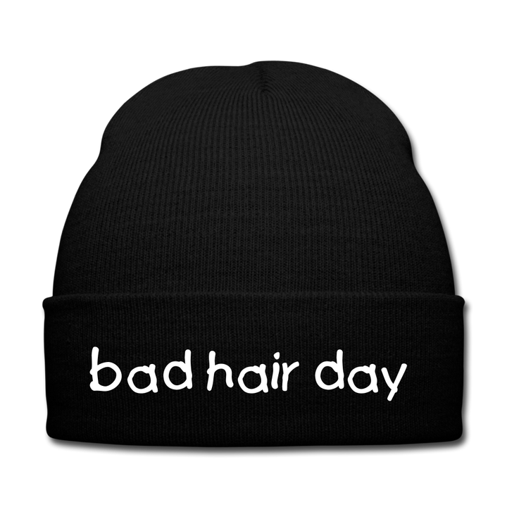 BAD HAIR DAY - BEANIE - MÜTZE - WINTERMÜTZE - Schwarz