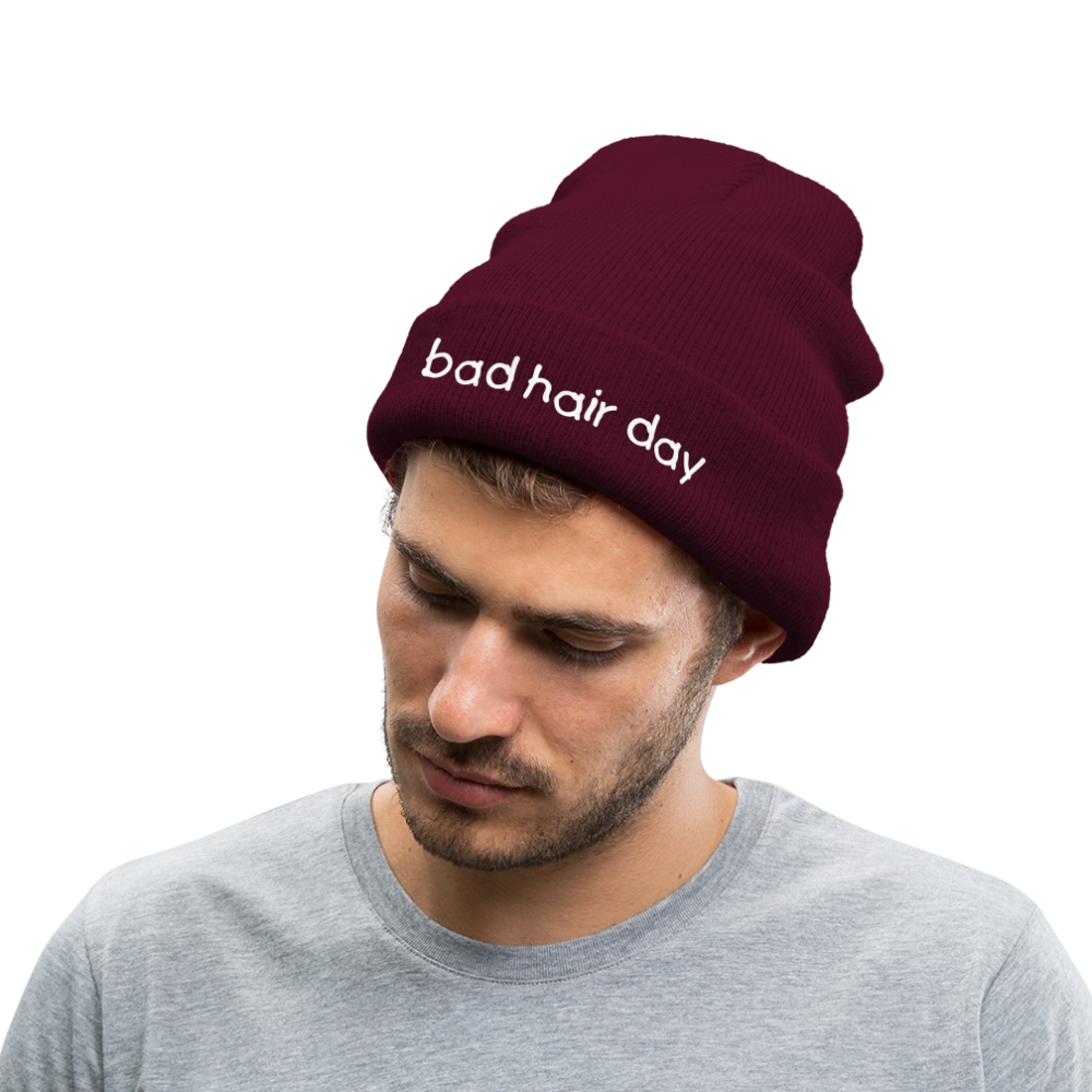 BAD HAIR DAY - BEANIE - MÜTZE - WINTERMÜTZE - Burgunderrot