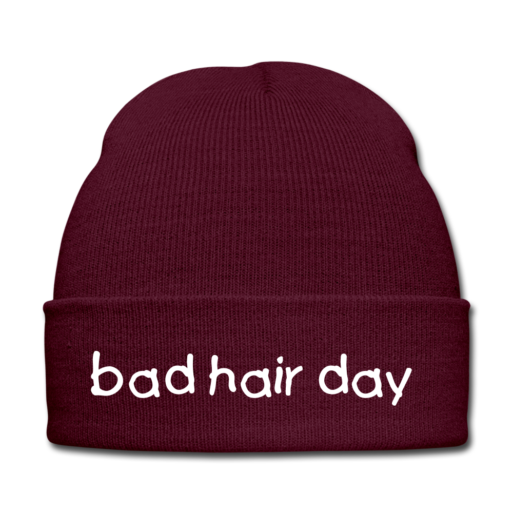 BAD HAIR DAY - BEANIE - MÜTZE - WINTERMÜTZE - Burgunderrot