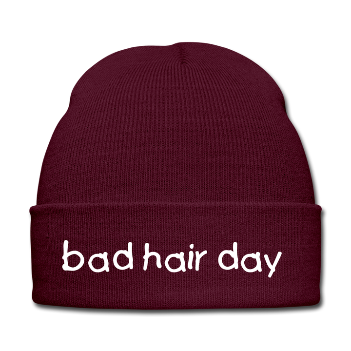 BAD HAIR DAY - BEANIE - MÜTZE - WINTERMÜTZE - Burgunderrot