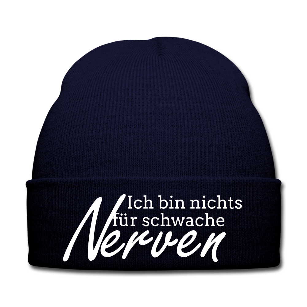 ICH BIN NICHTS FÜR SCHWACHE NERVEN - BEANIE - MÜTZE - WINTERMÜTZE - Navy