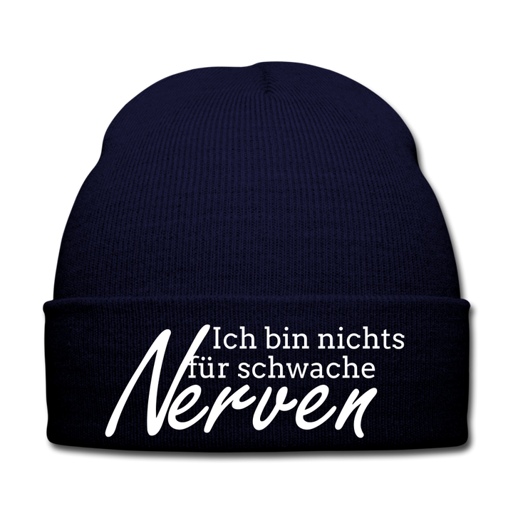 ICH BIN NICHTS FÜR SCHWACHE NERVEN - BEANIE - MÜTZE - WINTERMÜTZE - Navy