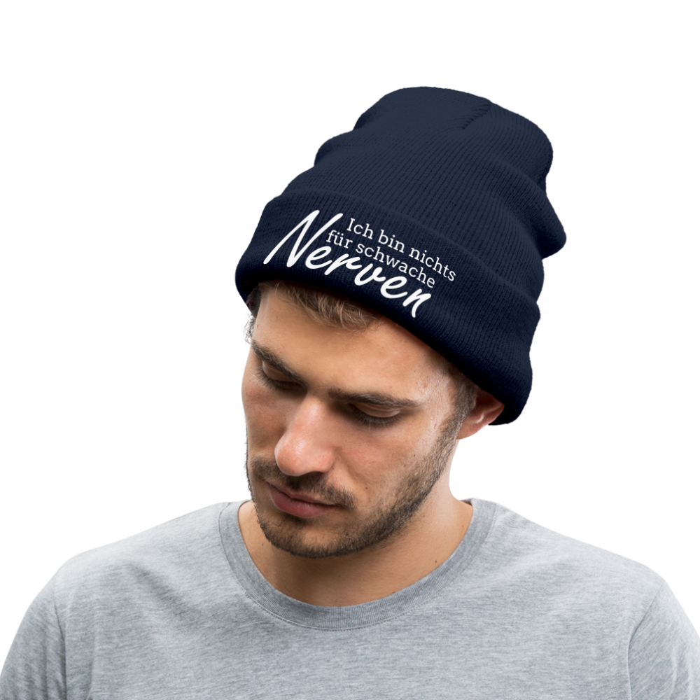 ICH BIN NICHTS FÜR SCHWACHE NERVEN - BEANIE - MÜTZE - WINTERMÜTZE - Navy