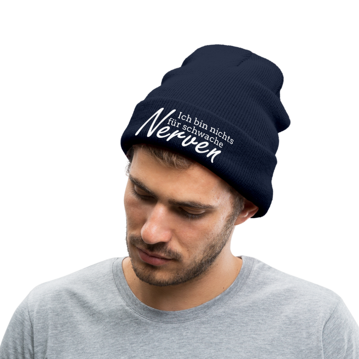 ICH BIN NICHTS FÜR SCHWACHE NERVEN - BEANIE - MÜTZE - WINTERMÜTZE - Navy