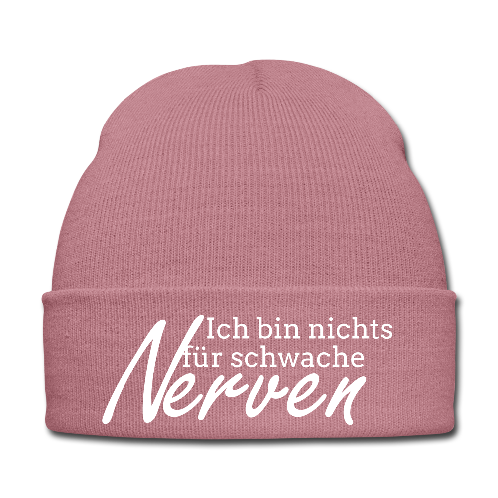 ICH BIN NICHTS FÜR SCHWACHE NERVEN - BEANIE - MÜTZE - WINTERMÜTZE - Rosa