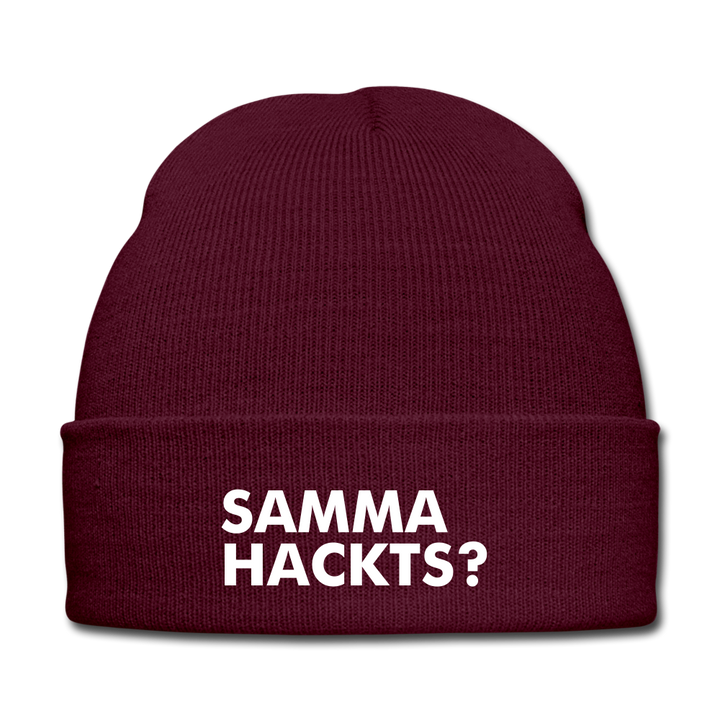 Samma Hackts? - BEANIE - MÜTZE - WINTERMÜTZE - Burgunderrot