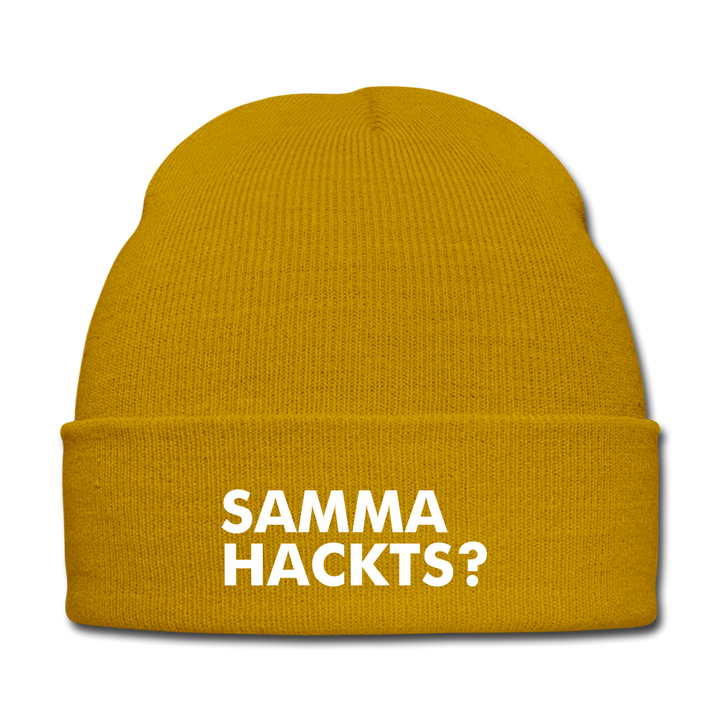 Samma Hackts? - BEANIE - MÜTZE - WINTERMÜTZE - Senfgelb