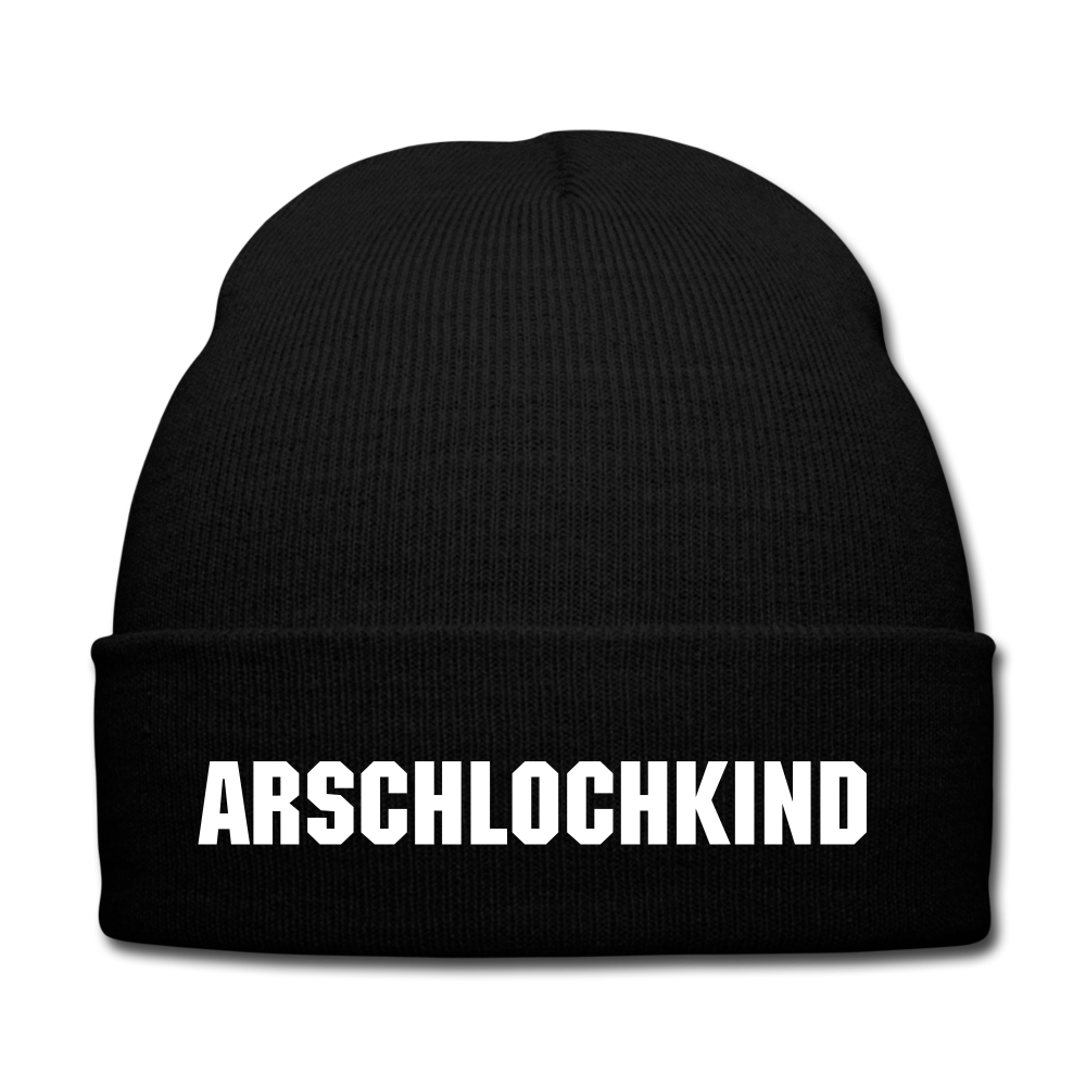 ARSCHLOCHKIND - BEANIE - MÜTZE - WINTERMÜTZE - Schwarz