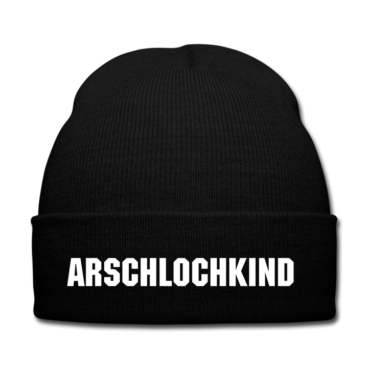 ARSCHLOCHKIND - BEANIE - MÜTZE - WINTERMÜTZE - Schwarz