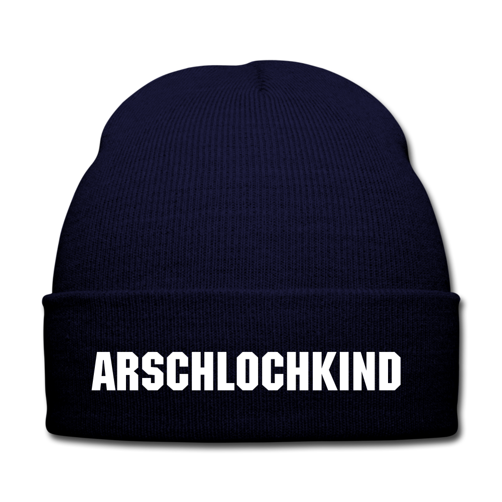 ARSCHLOCHKIND - BEANIE - MÜTZE - WINTERMÜTZE - Navy