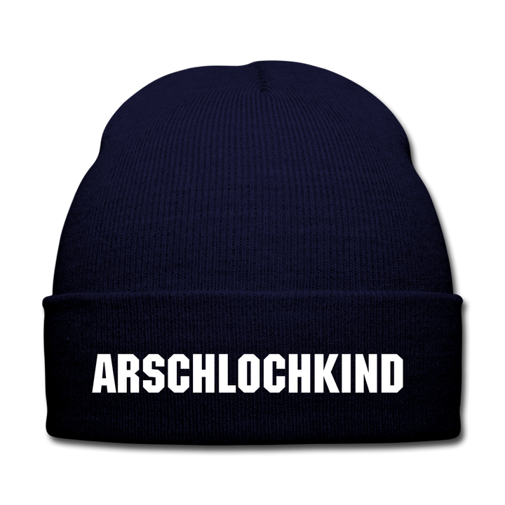 ARSCHLOCHKIND - BEANIE - MÜTZE - WINTERMÜTZE - Navy