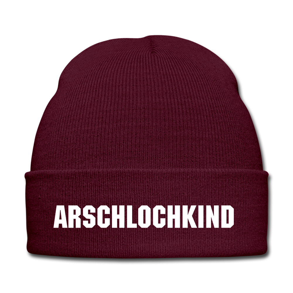 ARSCHLOCHKIND - BEANIE - MÜTZE - WINTERMÜTZE - Burgunderrot