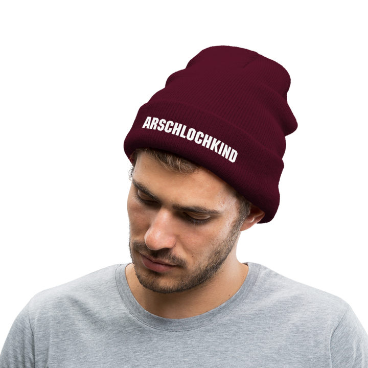 ARSCHLOCHKIND - BEANIE - MÜTZE - WINTERMÜTZE - Burgunderrot