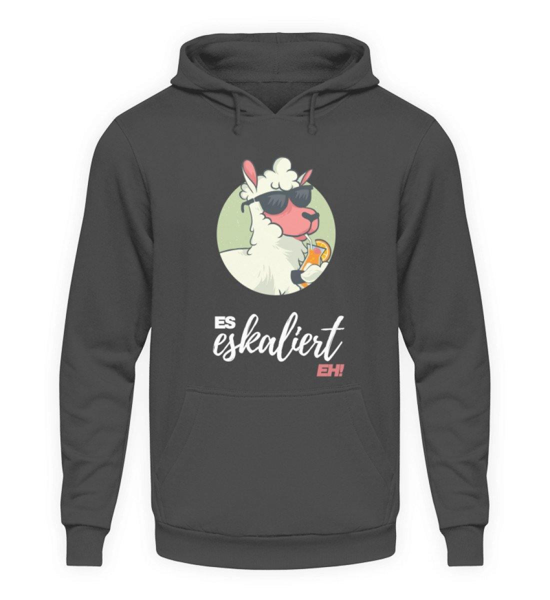 Es eskaliert eh - Lama - Words on Shirts  - Unisex Kapuzenpullover Hoodie
